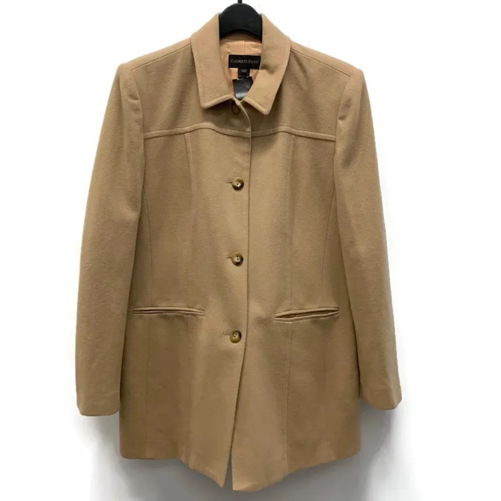Classiques Entier Camel Cashmere/Wool Midi-Coat - Picture 1 of 5